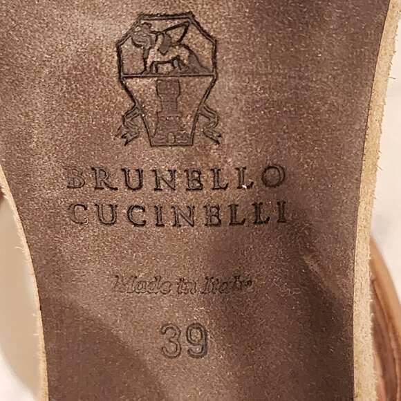 Excellent EU39 Brunello Cucinelli Monili Bead Sandal Croc Embossed - Picture 10 of 12